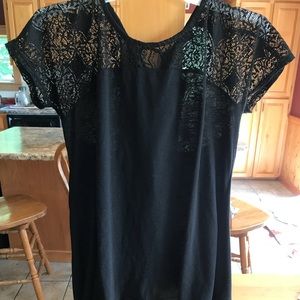 Black lace t shirt